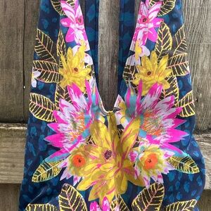 Free People Floral One Piece in Blue and Yellow